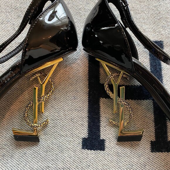 Saint Laurent Opyum Patent Leather Sandals Size 37 - Picture 3 of 4